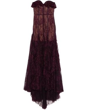 Costarellos Rosaline Lace-Ruffled Dress - Purple