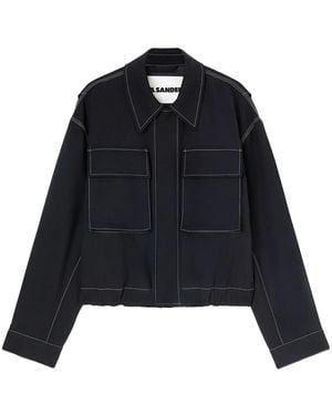Jil Sander Concealed Fastening Shirt Jacket - Blue