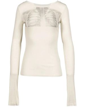 604SERVICE Ribcage-Print Long-Sleeve T-Shirt - White
