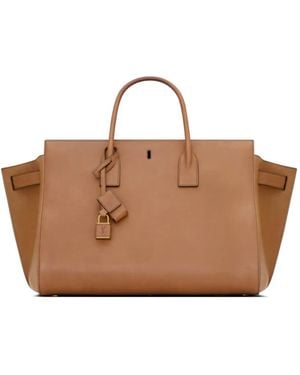 Saint Laurent Bolso shopper Sac De Jour con charm - Marrón