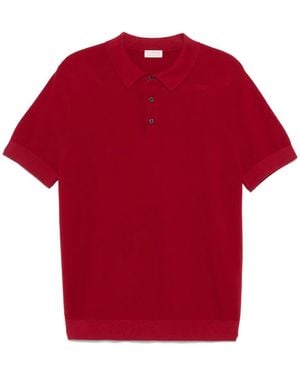 Fursac Fine-Knit Polo Shirt - Red