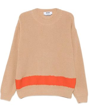 MSGM Trui Met Streep - Oranje