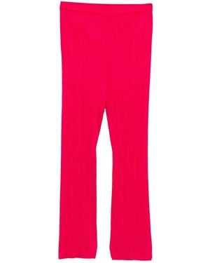 Pleats Please Issey Miyake Pantalon À Design Plissé - Rouge