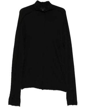 Thom Krom Ungesäumter Pullover Mit Stehkragen - Schwarz
