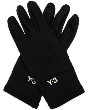 Y-3 Logo Print Gloves - Black