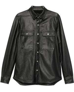 Rick Owens Outershirt Leather Shirt Jacket - Black