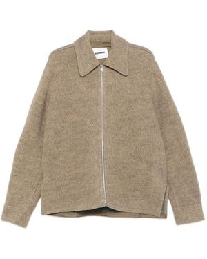 Jil Sander Zip-Fastening Collared Wool Jacket - Natural