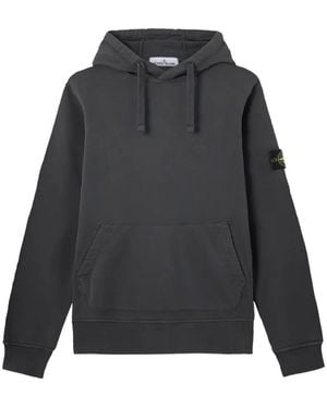 Stone Island 6100062 Organic Cotton Fleece Hoodie - Grey