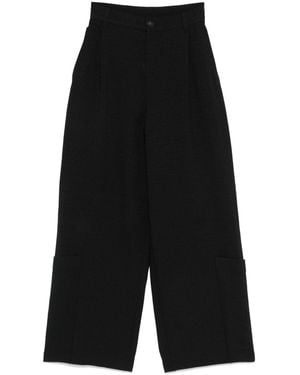 Y-3 Wide-Leg Trousers - Black