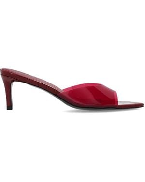 Black Suede Studio Belle Mules Mit Transparentem Riemen 60Mm - Pink