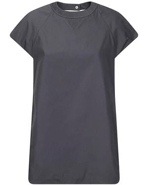 Sacai Poplin Short-Sleeve Dress - Blue