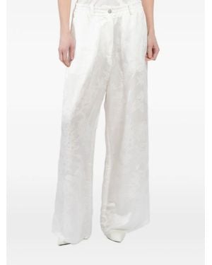 Masnada Floral-Jacquard Trousers - White
