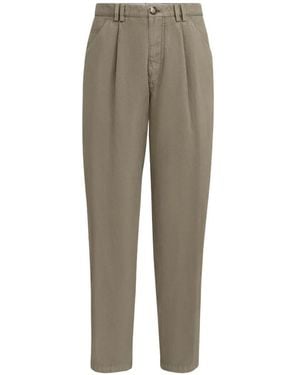 Brunello Cucinelli Garment-Dyed Trousers - Natural