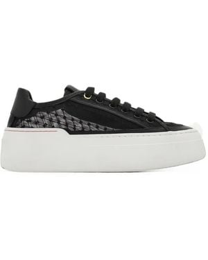 Ferragamo Sheer-Panel Sneakers - Black
