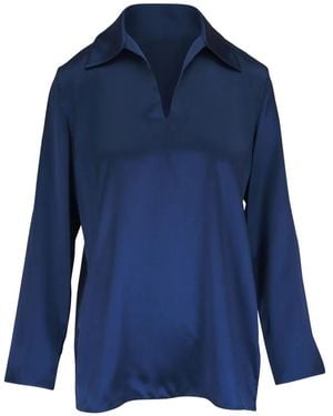 Lafayette 148 New York Bluse aus Seide - Blau