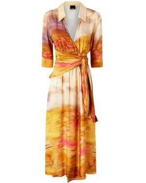 Pinko Wickelkleid mit Print - Orange