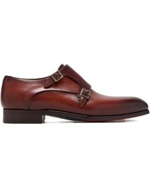 Magnanni レザーダブルモンクシューズ - ブラウン