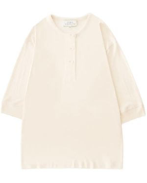 Studio Nicholson Blouse Lorem À Manches Trois-Quarts - White