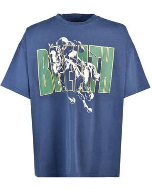 BREATH Horse Graphic-Print T-Shirt - Blue