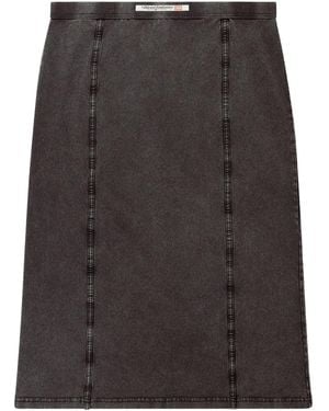 DIESEL Midi Skirt With Denim Effect - Gray