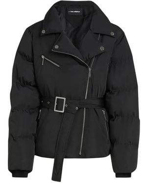 KARL LAGERFELD Biker Puffer Jacket - Black