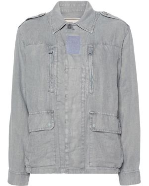 Zadig & Voltaire Kid Linen Military Jacket - Grey