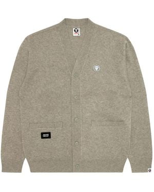 Aape By A Bathing Ape Ape Head Patch-pocket Cardigan - グレー