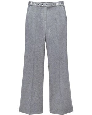MSGM Eyelet-Detail Tailored Trousers - Grey