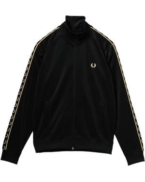 Fred Perry Sweatshirt Mit Logo-Streifen - Schwarz