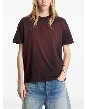 Off-White c/o Virgil Abloh X Ac Milan Faded-Effect T-Shirt - Red