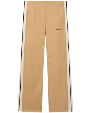 Palm Angels Logo-Print Side-Stripe Track Trousers - Natural
