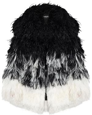 DSquared² フェザートリム ジャケット - ブラック