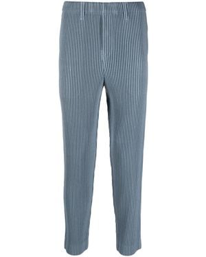 Homme Plissé Issey Miyake Kersey Plissé Straight-Leg Trousers - Blue