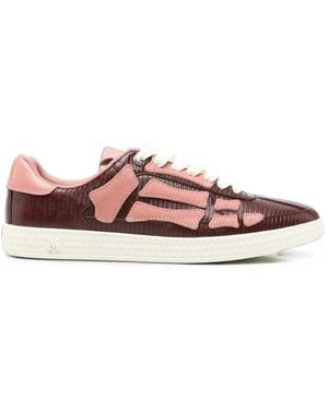 Amiri Skeltop Lizard-Effect Sneakers - Pink