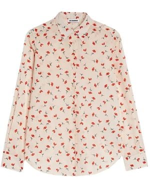 Jil Sander Cotton Muslin Printed Shirt - Pink