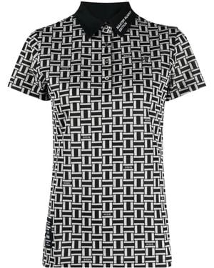 MASTER BUNNY EDITION Graphic-Print Logo-Patch Polo Top - Black