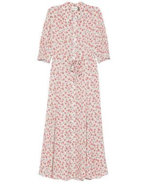 RIXO London Jeanni Bloom Floral Tie Midi Dress - Pink