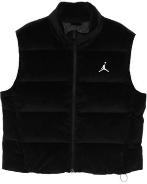 Nike Logo-Embroidery Corduroy Gilet - Black