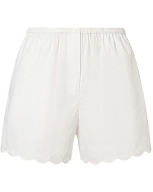 12 STOREEZ Rocaille Scalloped-Hem Mini Shorts - White