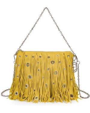La Carrie Night Edition Fringed Eyelet-Embellished Shoulder Bag - Metallic