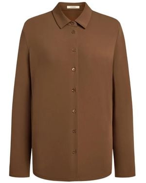 12 STOREEZ Jersey Overhemd - Bruin