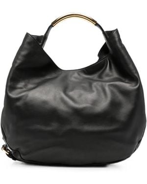 Moschino Logo-Plaque Tote Bag - Black
