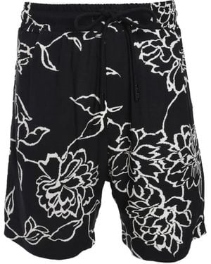 Gaelle Paris Floral-Print Bermuda Shorts - Black