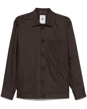 PT Torino スプレッドカラー シャツジャケット - ブラック