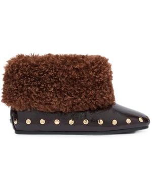 Ganni Jenny Low Boots - Brown
