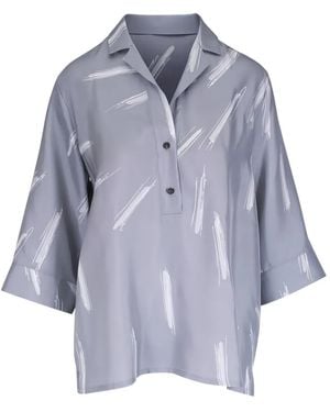 Kiton Polo-Collar Blouse - Blue