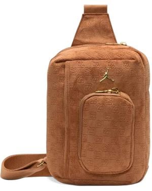 Nike 3L Monogram-Debossed Messenger Bag - Brown