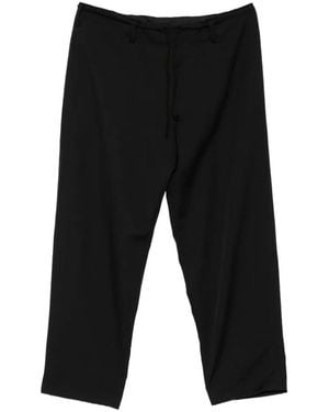 Yohji Yamamoto Pantalon Ample À Lien De Resserrage - Black