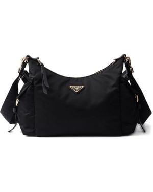 Prada Large Explore Padded-Handle Shoulder Bag - Black