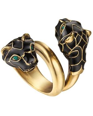Gucci Anello con testa di tigre - Nero